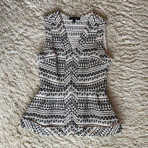 Banana Republic Women's Dress Top Black & White - Size 2